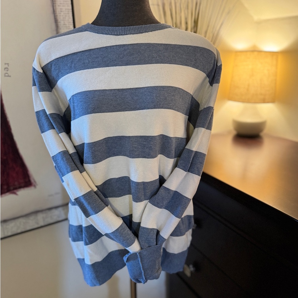 Liverpool Striped Blue and White Sweater